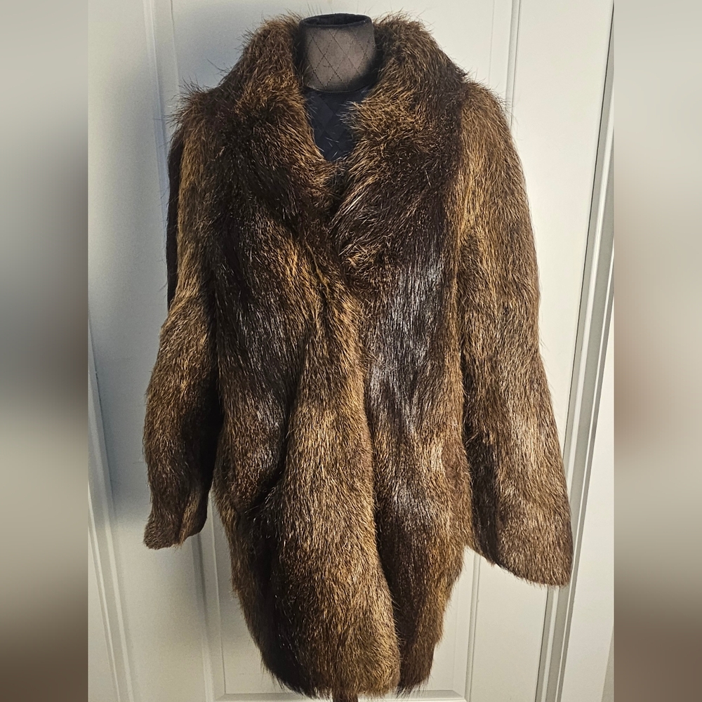 Vintage Fur Jacket Brown Fur Coat - Picture 2 of 16